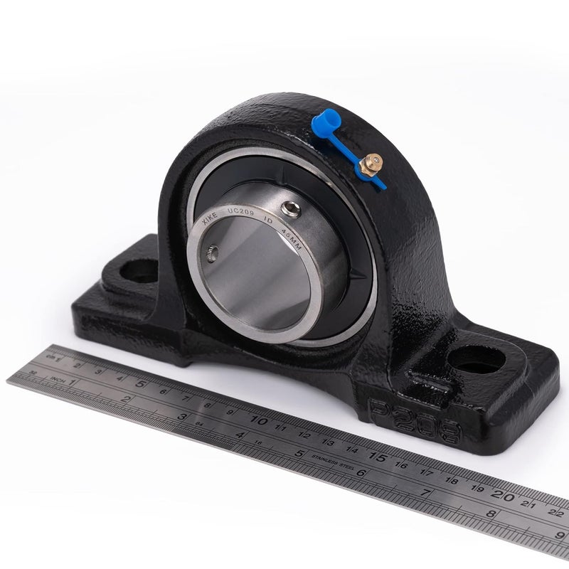 Xike 2 Pcs UCP209 Bore 45mm Pillow Block Mounted Ball Bearings, Solid Cast Iron Base and Self Aligning Chrome Steel Sealed Bearings. - Image 5
